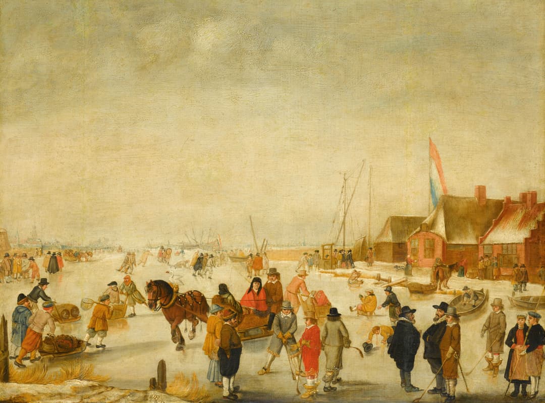 IJsvermaak (Winter Amusement), Barent Avercamp, oil on panel, 1630–1679