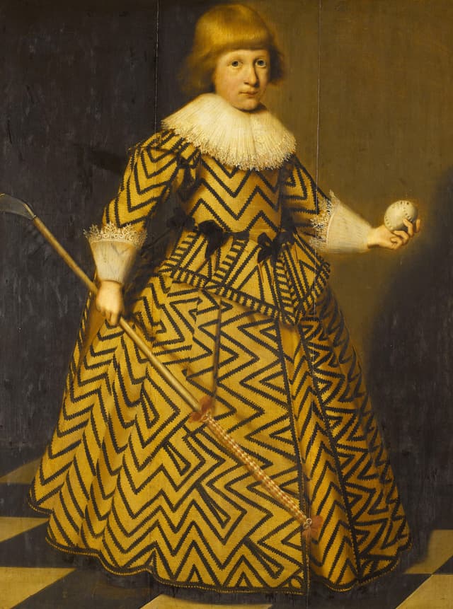 Portrait of a Boy with a Kolf Club, Wybrand de Geest the Elder, oil on panel, 1631