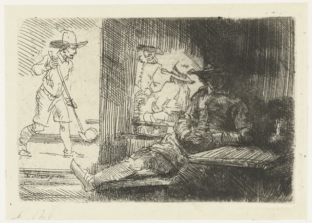 Het Kolfspel (The Game of Kolf), Netherlandish engraver, 1654
