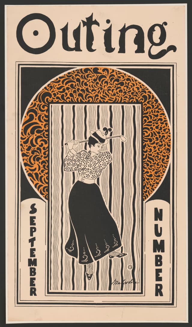 Outing, September Number, American poster artist, 1896