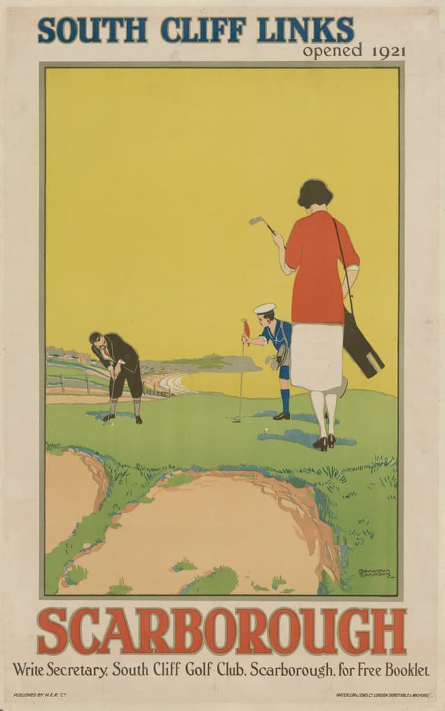 South Cliff Links, Graham Simmons, lithographic poster, 1921