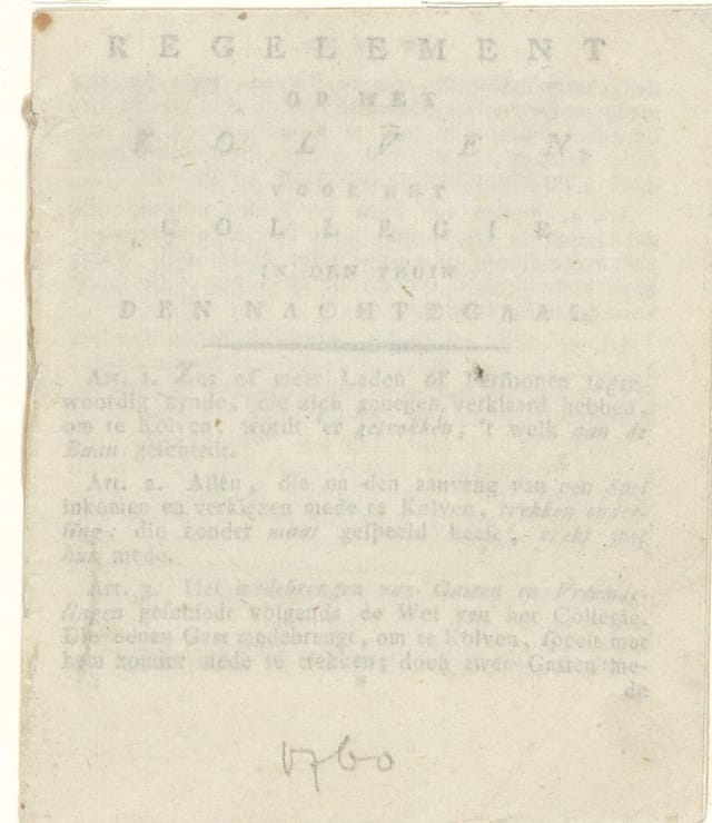 Regelementen van Kolf (The Rules of Kolf)