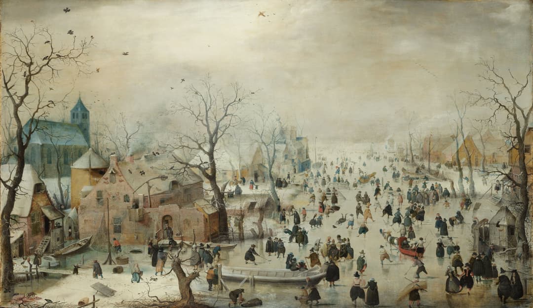 Winter Landscape with Ice Skaters (Colf on the Ice), Hendrick Avercamp, c. 1608